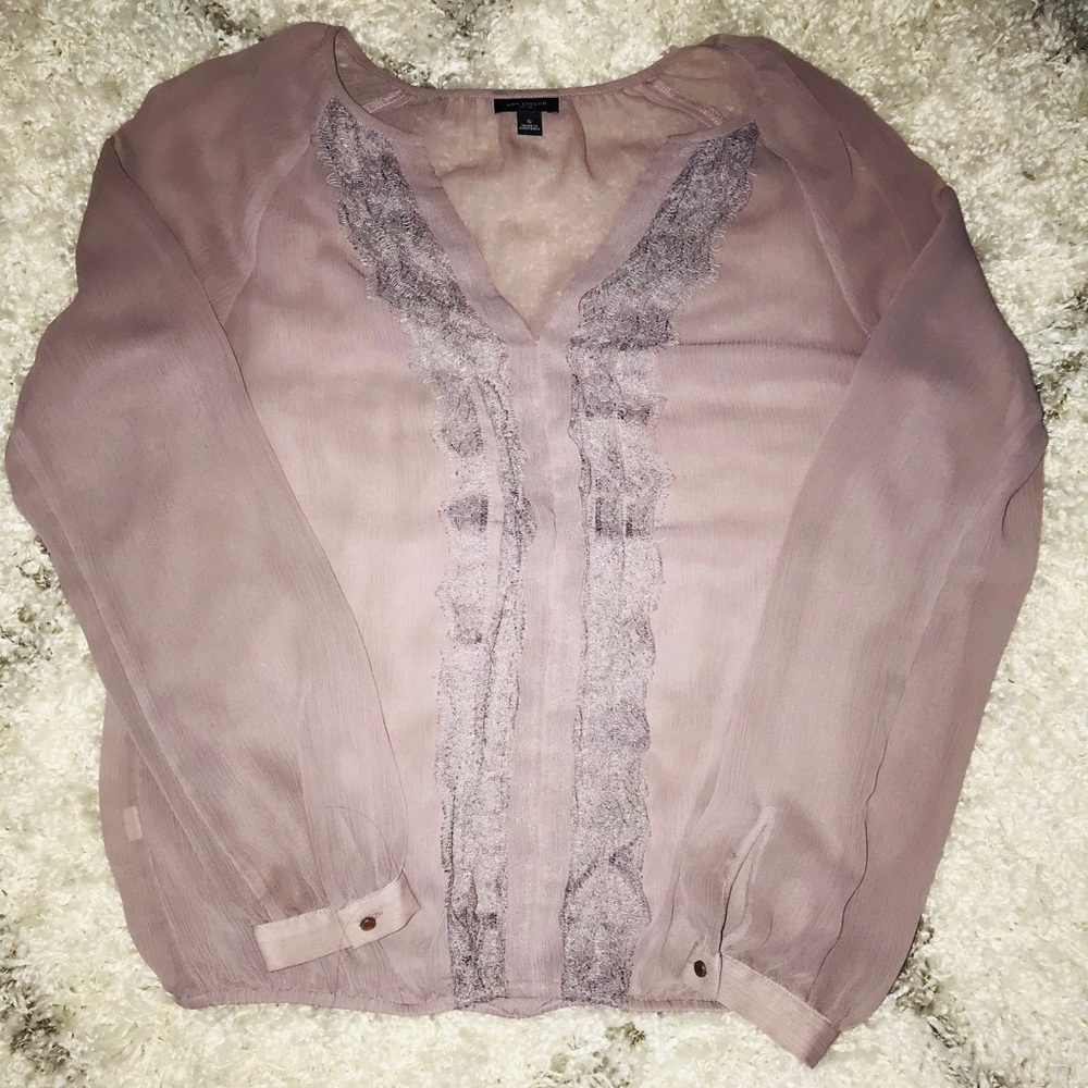 Ann Taylor Lavender Sheer Blouse